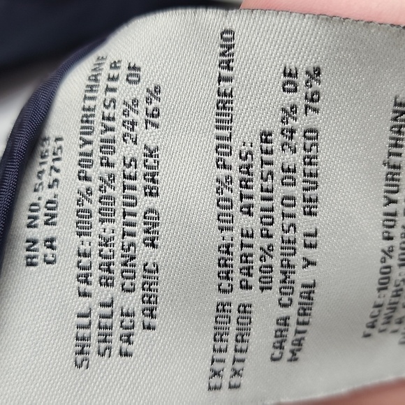 Levi’s Navy Water Repellent Hooded Zip Up Raincoat Jacket w/ Patch Pockets Large - Picture 10 of 12